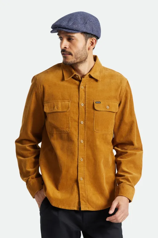 Bowery Corduroy L/S Flannel - Medal Bronze sold by Brixton