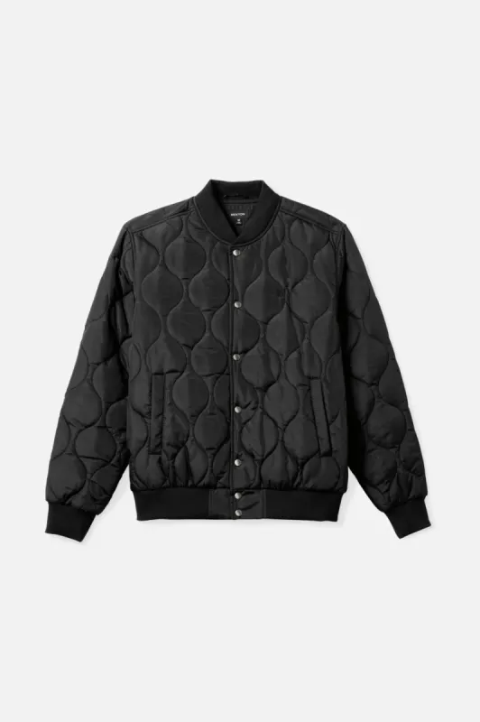 Dillinger Quilted Bomber Jacket - Black sold by Brixton