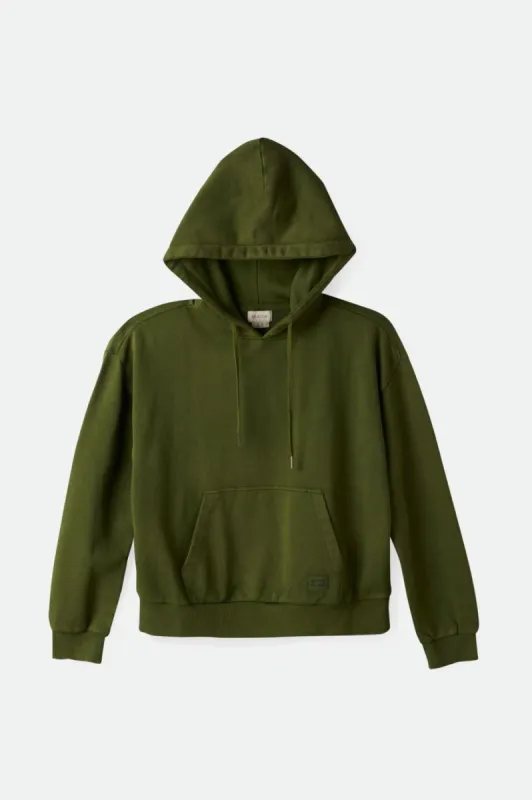 Cross Loop French Terry Hoodie - Chive sold by Brixton