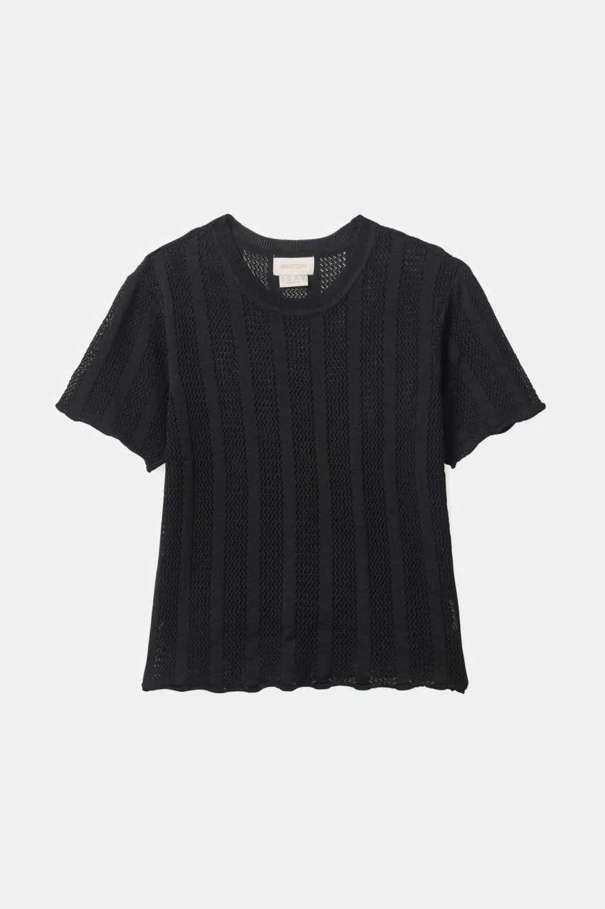 Sheer S/S Knit Top - Black sold by Brixton product image thumbnail 5