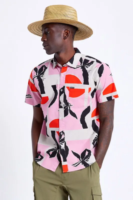 Charter Print S/S Woven - Pink/Red sold by Brixton