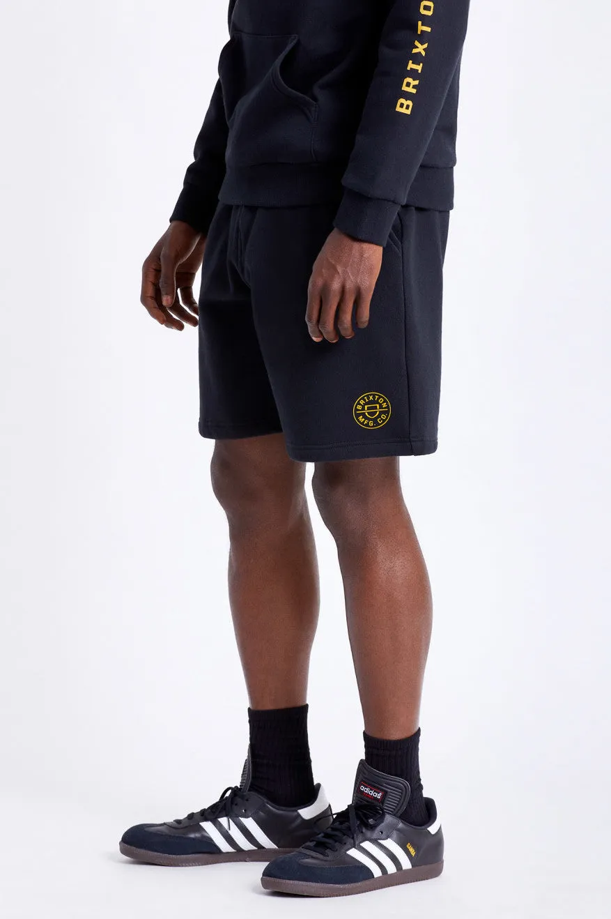 Crest Fleece Short - Black sold by Brixton