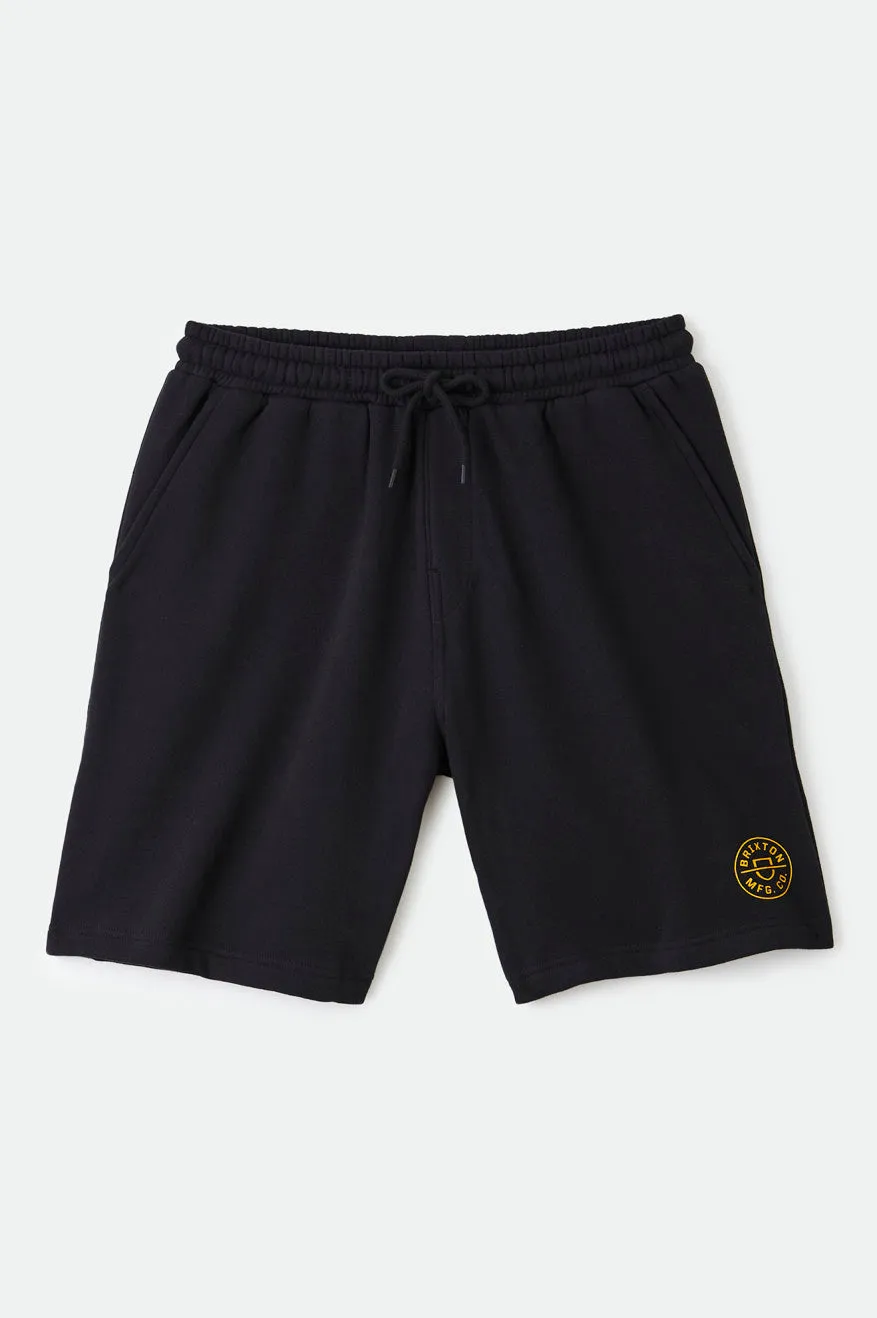Crest Fleece Short - Black sold by Brixton product image thumbnail 5