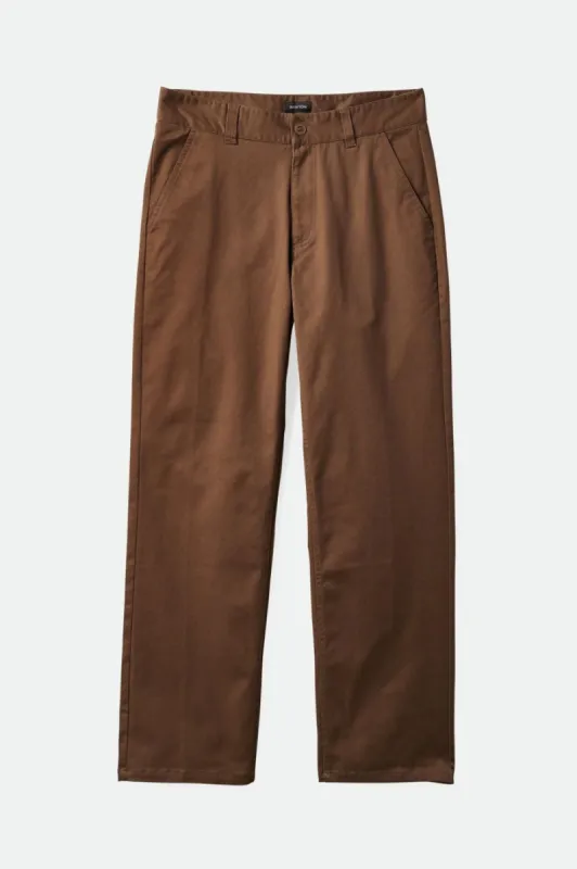 Choice Chino Relaxed Pant - Dark Earth sold by Brixton