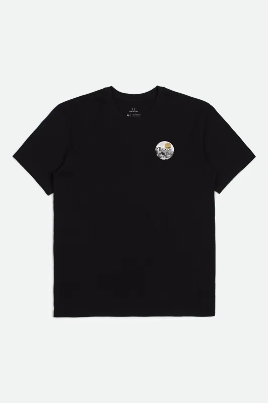Wheeler II S/S Tailored Tee - Black/Blonde sold by Brixton