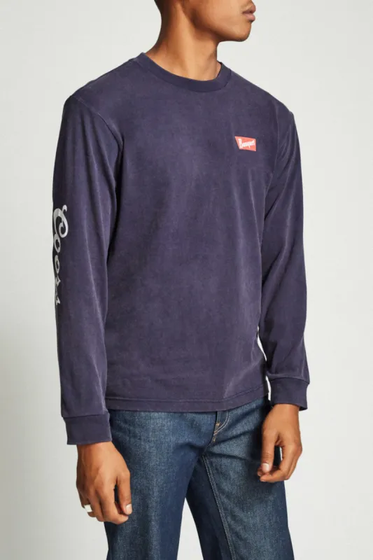 Banquet L/S Standard Tee - Navy sold by Brixton