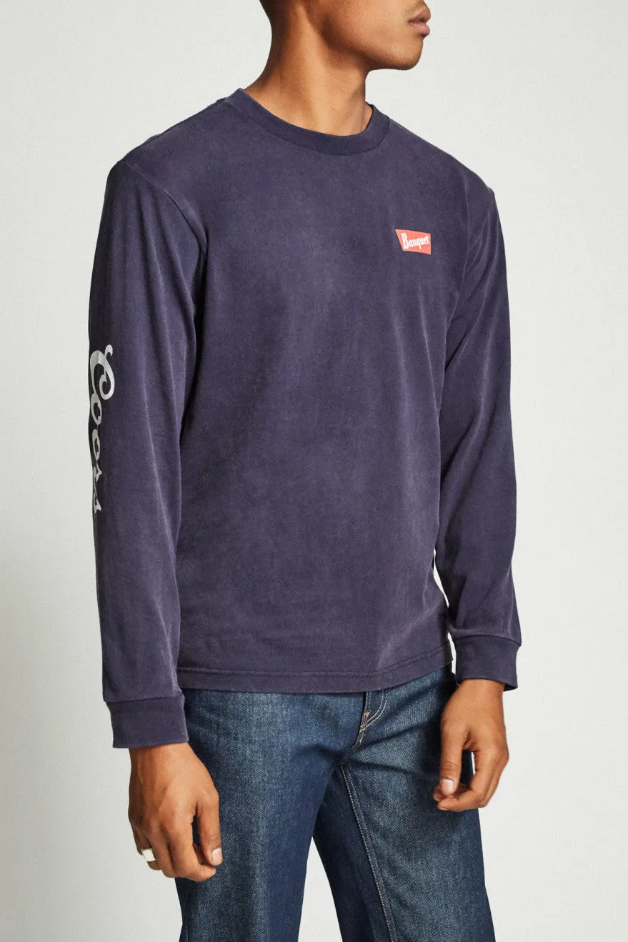Banquet L/S Standard Tee - Navy sold by Brixton