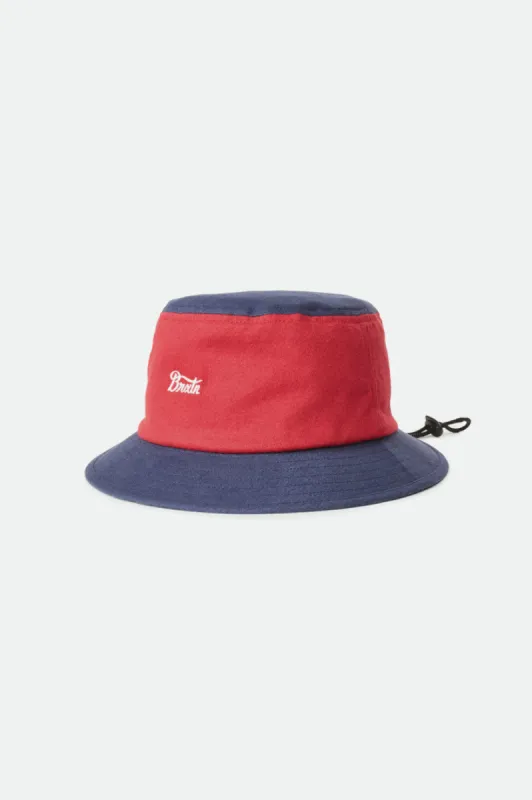 Stith Bucket Hat - Washed Navy/Lava Red sold by Brixton