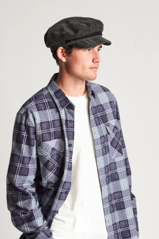 Fiddler Cap - Black Acid Wash sold by Brixton