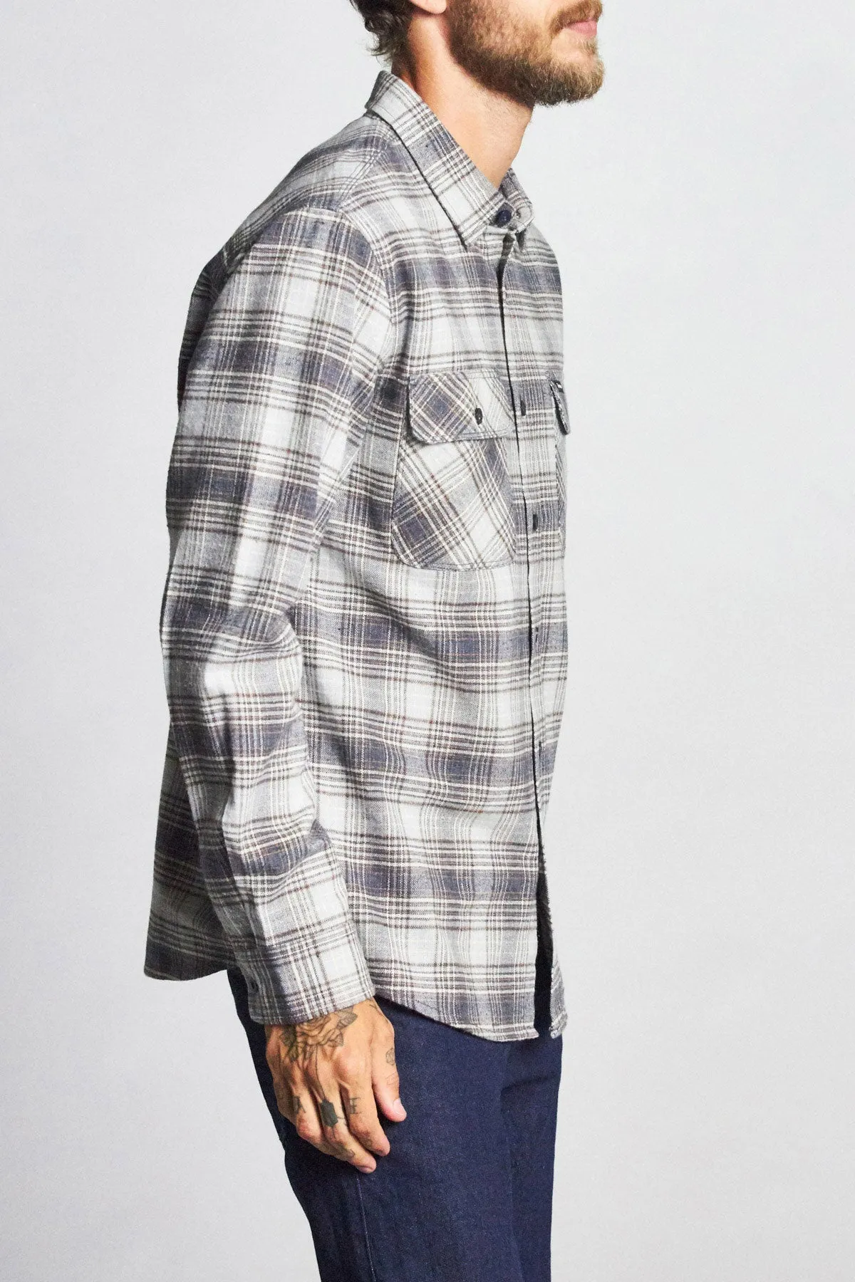 Bowery L/S Flannel - Twilight Blue sold by Brixton product image thumbnail 4