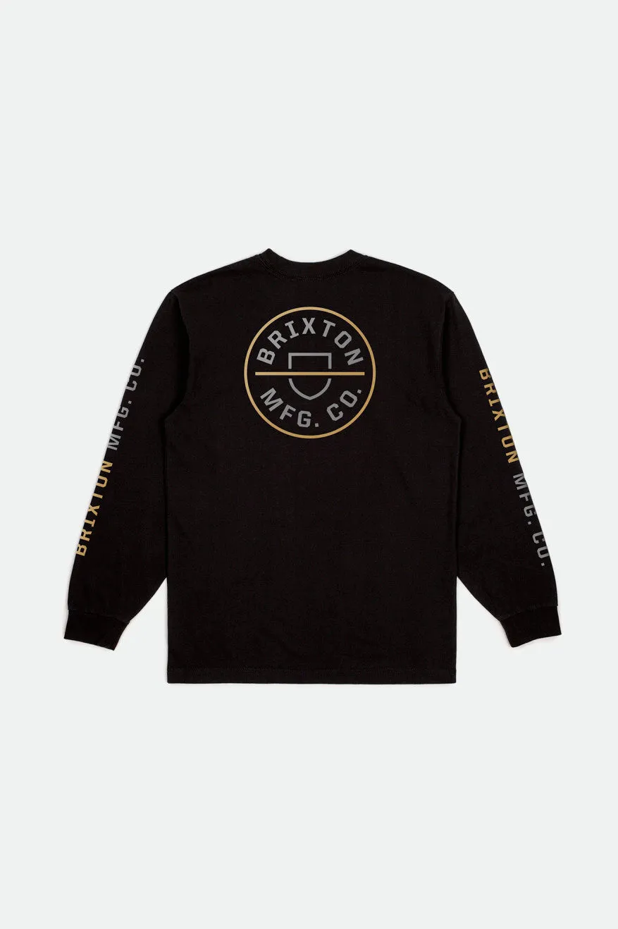 Crest L/S Standard Tee - Black/Bright Gold/Grey sold by Brixton product image thumbnail 2