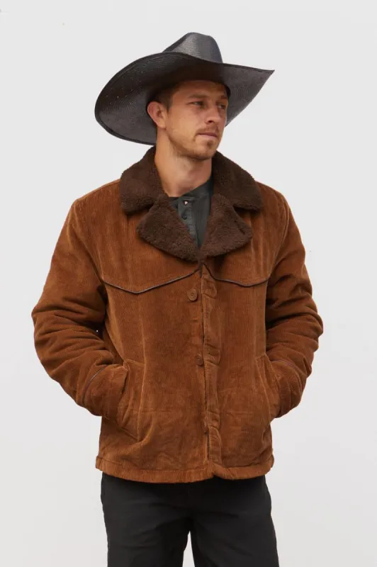 Wallace Sherpa Lined Corduroy Jacket - Bison Cord sold by Brixton