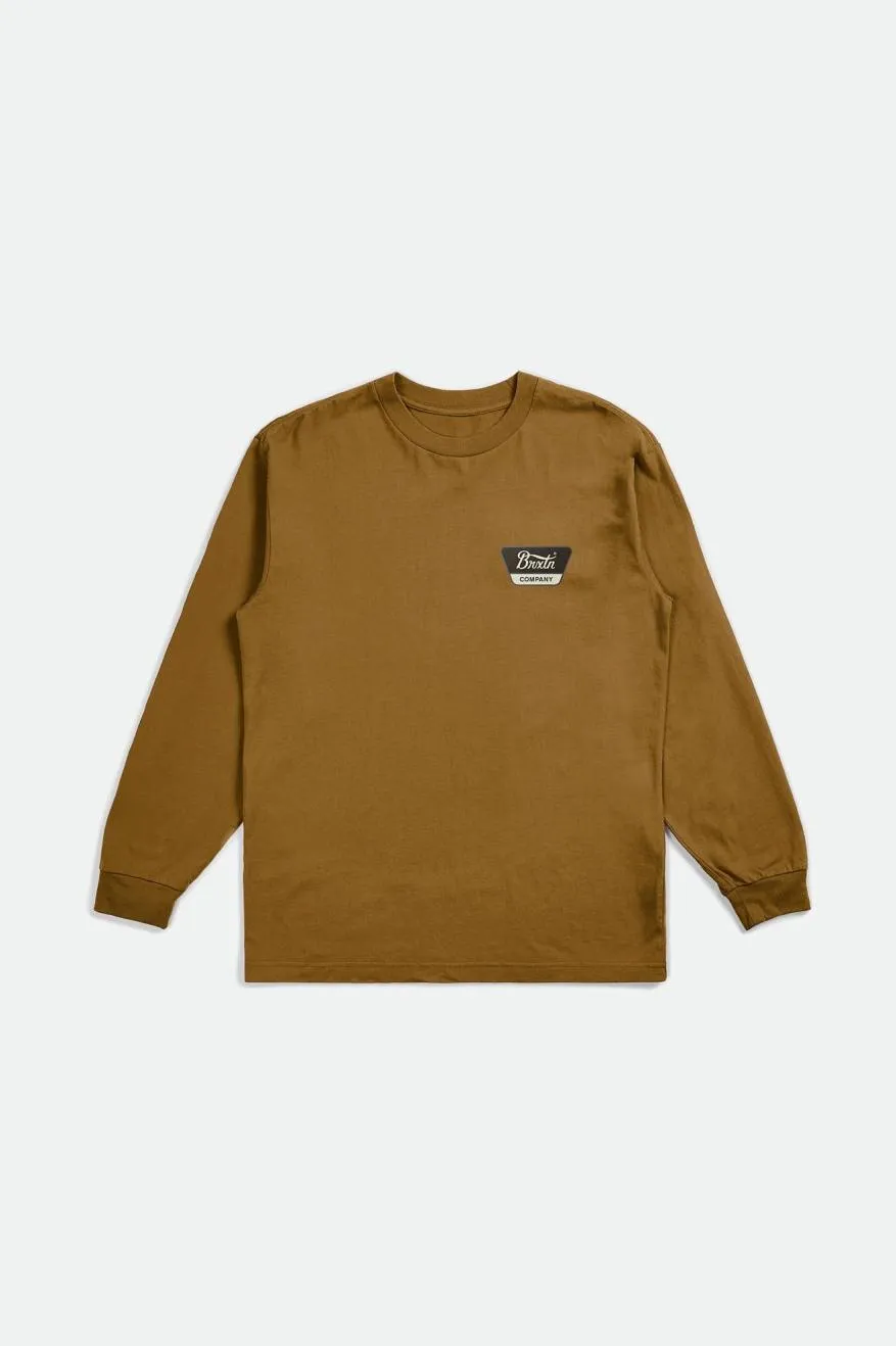 Linwood L/S Tee - Golden Brown/Washed Black/Off White sold by Brixton product image thumbnail 2