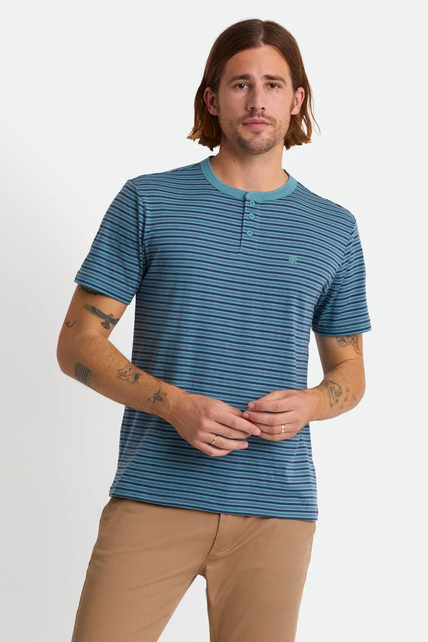 Hilt S/S Henley Knit - Ocean/Washed Navy sold by Brixton