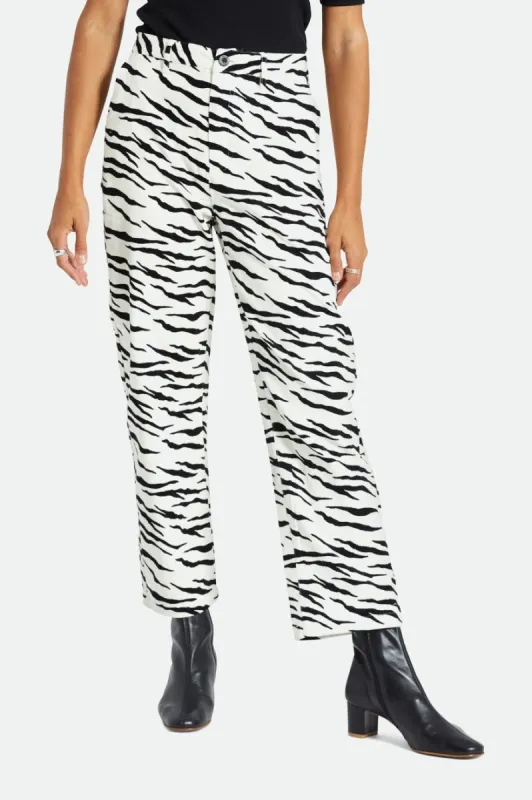 Victory Pant - Off White Tiger sold by Brixton