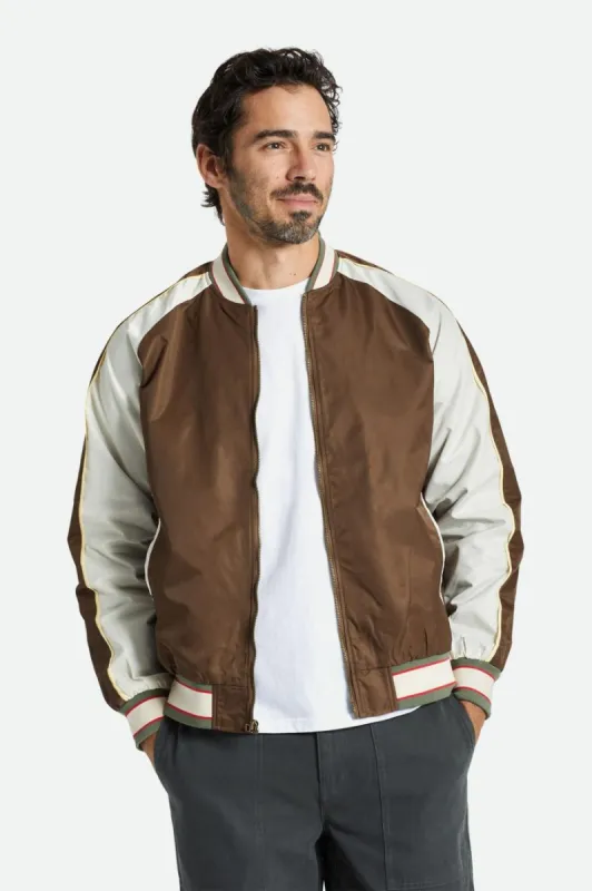 Dillinger Souvenir Bomber Jacket - Dark Earth/Whitecap/Olive Surplus sold by Brixton