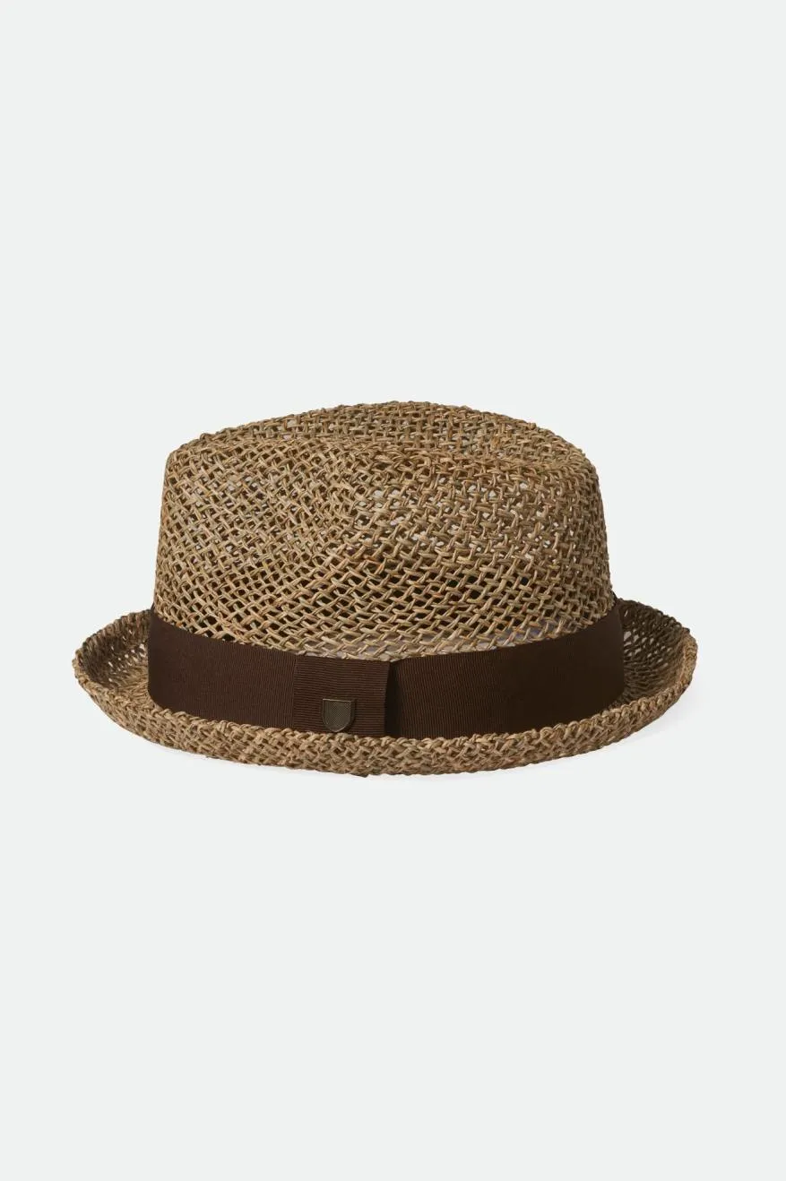 Castor Fedora - Tan/Brown Seagrass sold by Brixton product image thumbnail 3