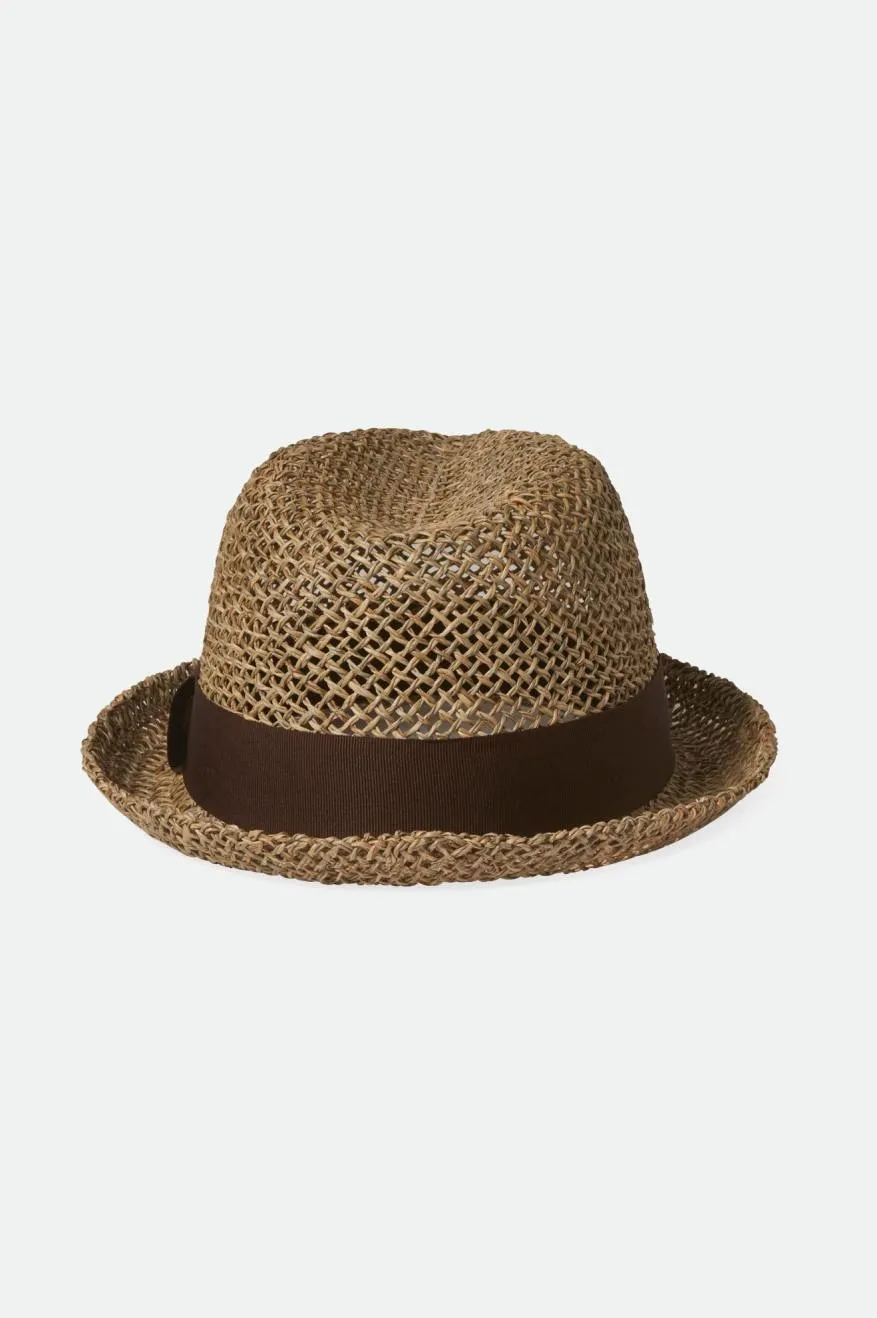 Castor Fedora - Tan/Brown Seagrass sold by Brixton product image thumbnail 2