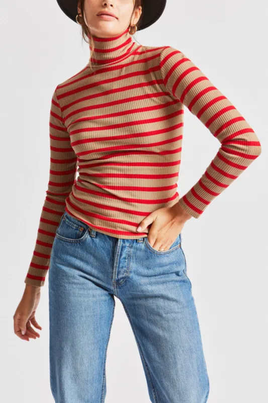 Ashley L/S Turtleneck - Khaki sold by Brixton