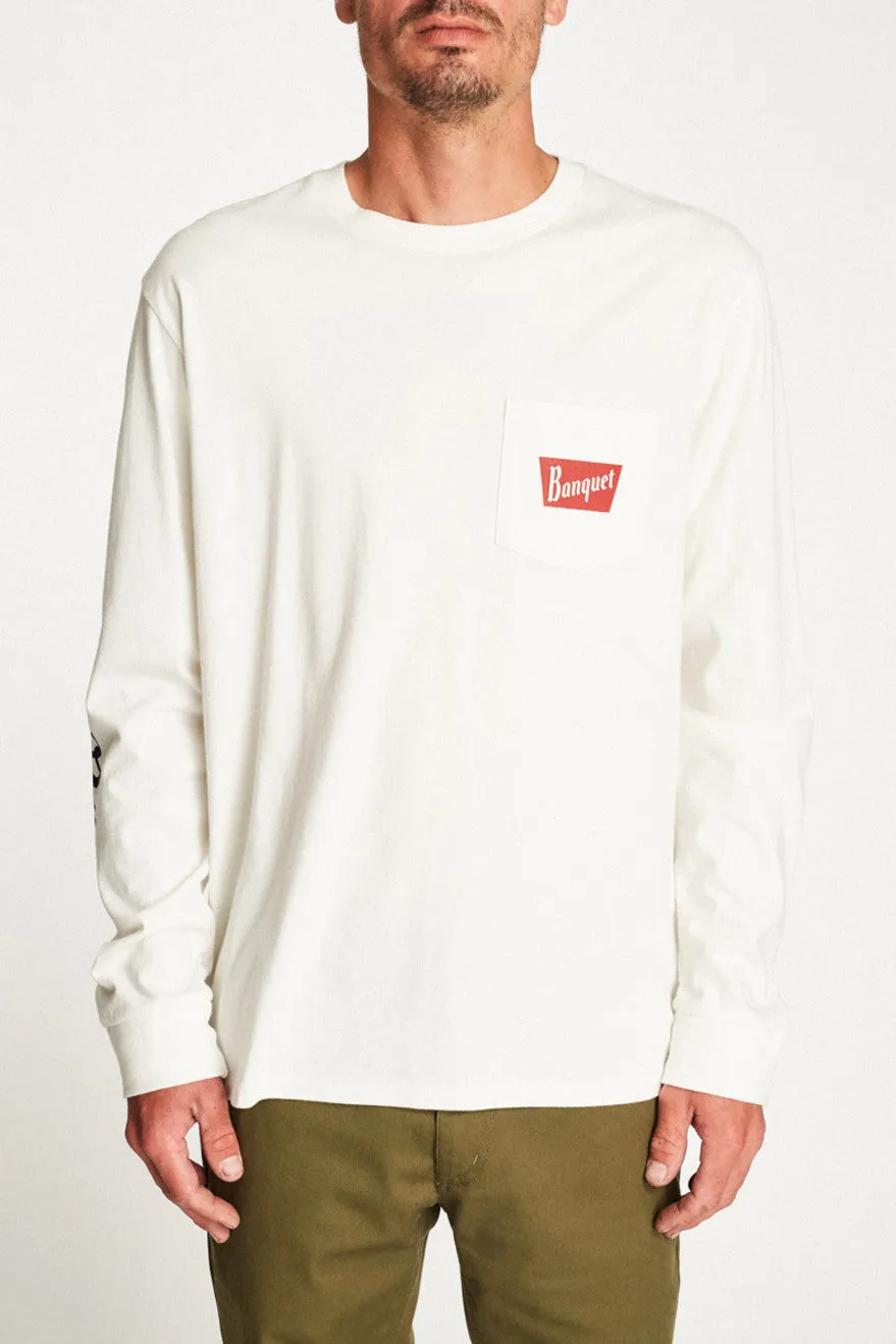 Banquet L/S Premium Tee - Off White sold by Brixton
