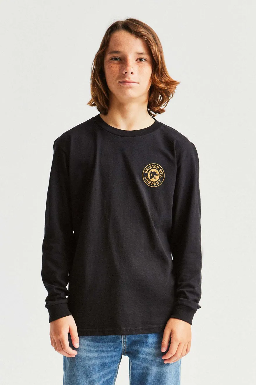Boys Forte L/S Standard Tee - Black sold by Brixton product image thumbnail 2