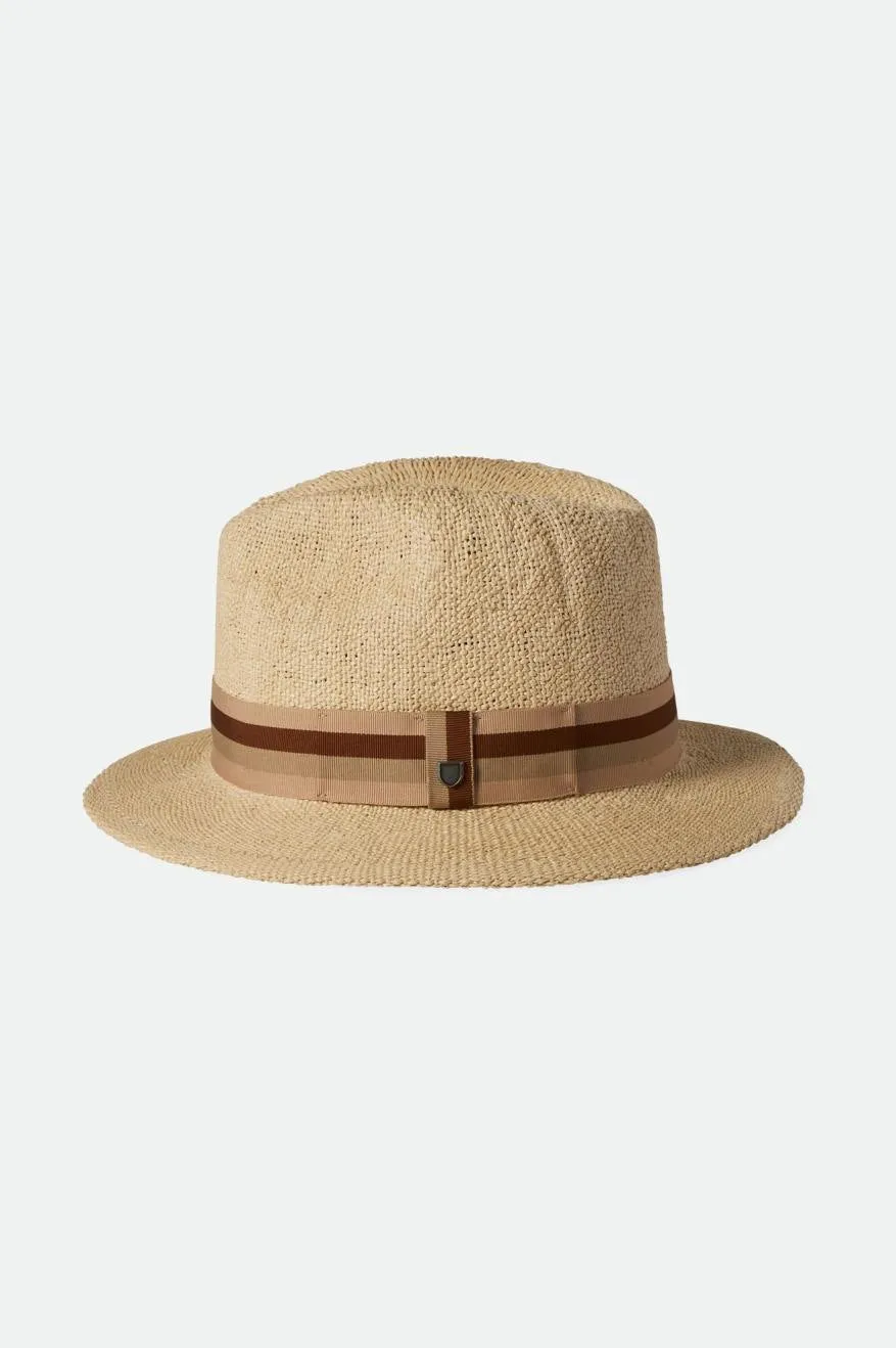 Roma Straw Fedora - Natural sold by Brixton product image thumbnail 3