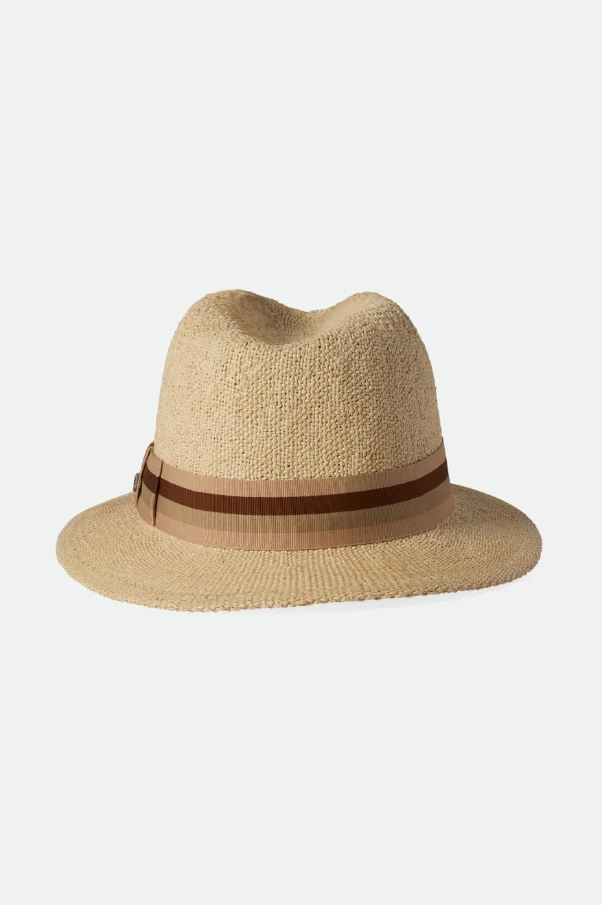 Roma Straw Fedora - Natural sold by Brixton product image thumbnail 2