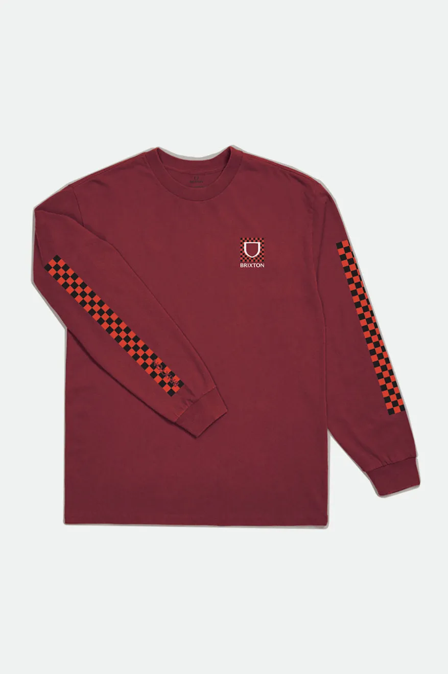 Beta Checkers L/S Standard Tee - Cowhide sold by Brixton