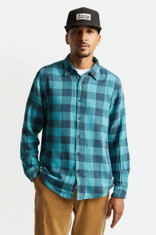 Bowery Soft Weave L/S Flannel - Teal sold by Brixton