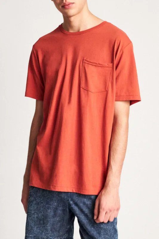 Basic S/S Pocket Tee - Henna sold by Brixton
