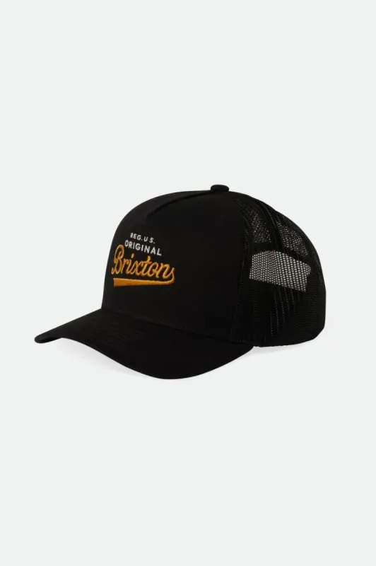 Postal C Netplus MP Trucker Hat - Black/Black sold by Brixton