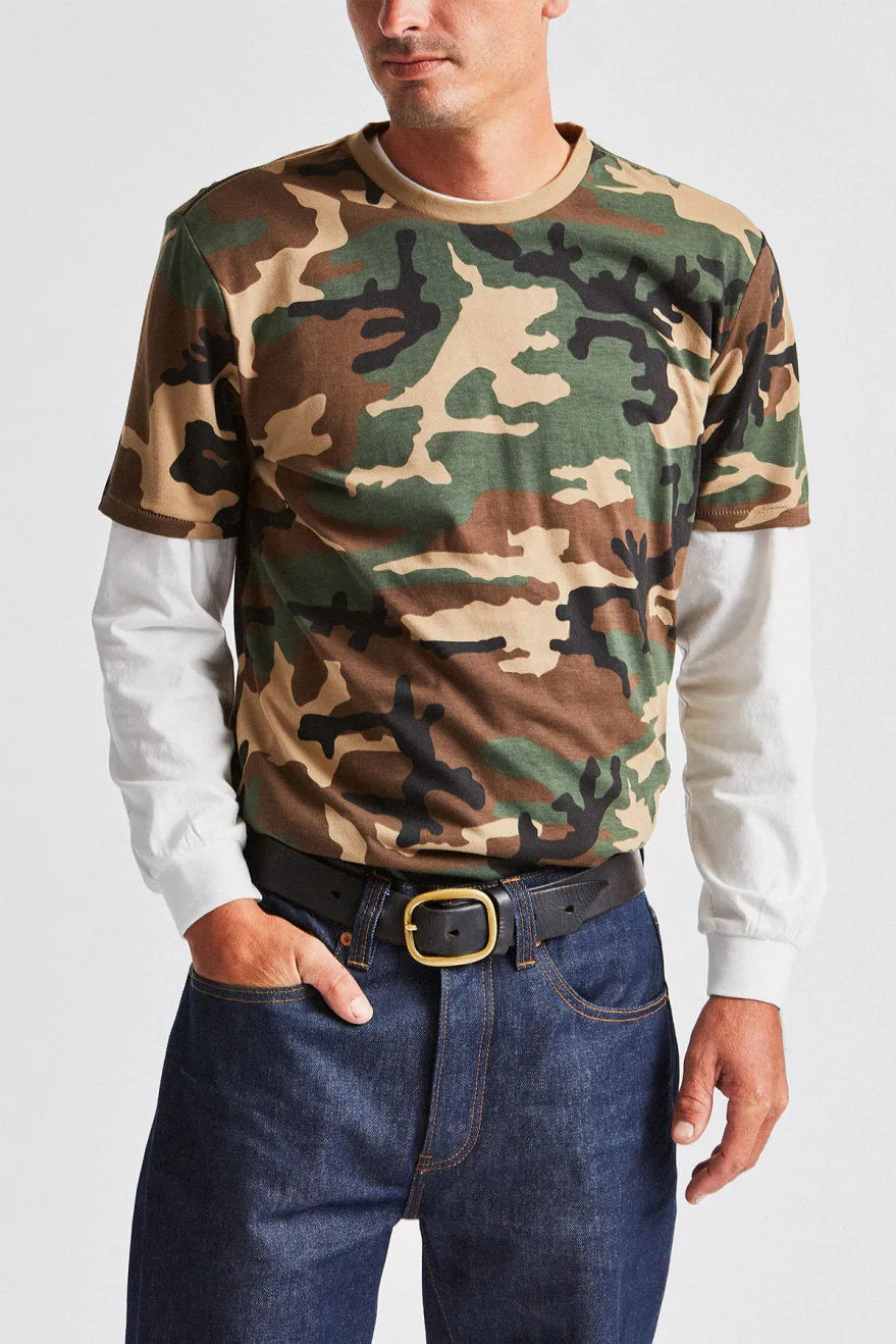 Basic S/S Premium Tee - Woodland Camo sold by Brixton