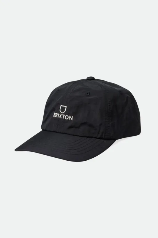 Alpha Adjustable Hat - Black/White Vintage Wash sold by Brixton
