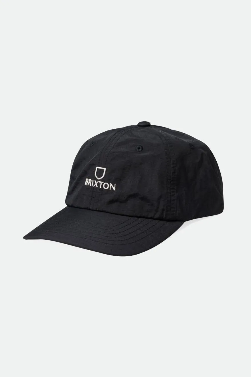 Alpha Adjustable Hat - Black/White Vintage Wash sold by Brixton