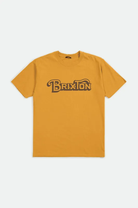 Boys Grade S/S Standard Tee - Gold sold by Brixton