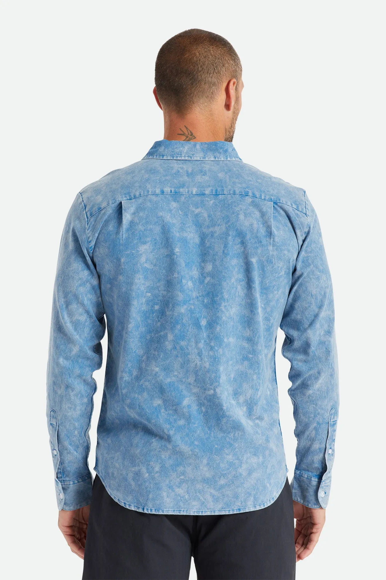 Charter Oxford L/S Woven - Sky Blue Sun Wash sold by Brixton product image thumbnail 4