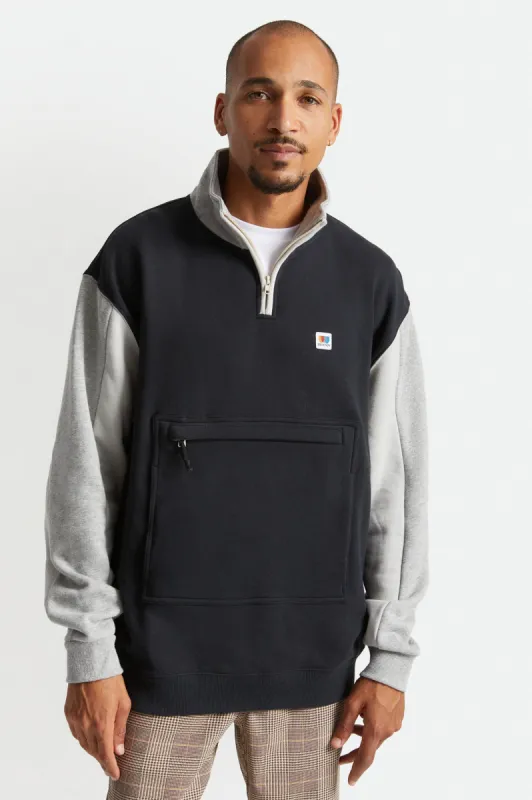 Alton 1/4 Zip Mock Neck - Black/Grey/Heather Grey/Beige made by Brixton
