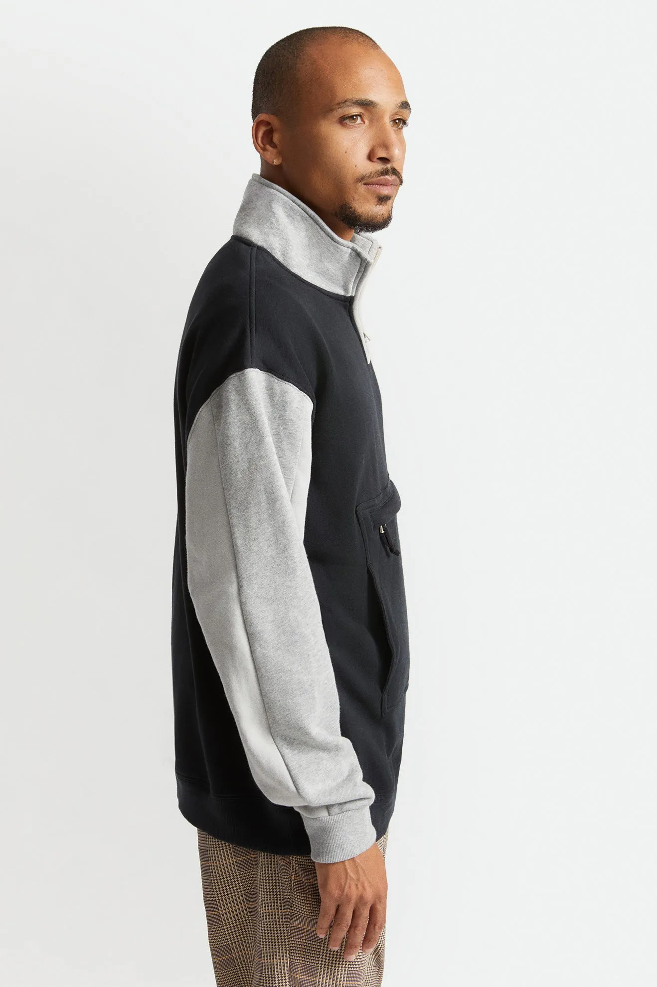 Alton 1/4 Zip Mock Neck - Black/Grey/Heather Grey/Beige sold by Brixton product image thumbnail 3