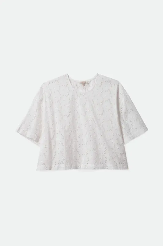Amalfi Eyelet S/S Woven - White sold by Brixton