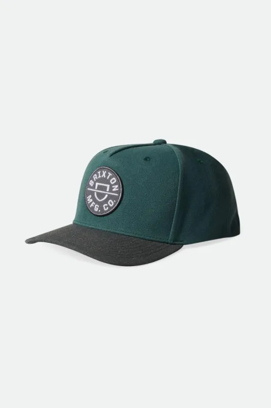 Crest C Netplus MP Snapback - Pine Needle/Heather Charcoal sold by Brixton