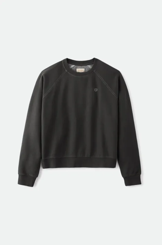 Vintage Raglan Crew - Washed Black sold by Brixton