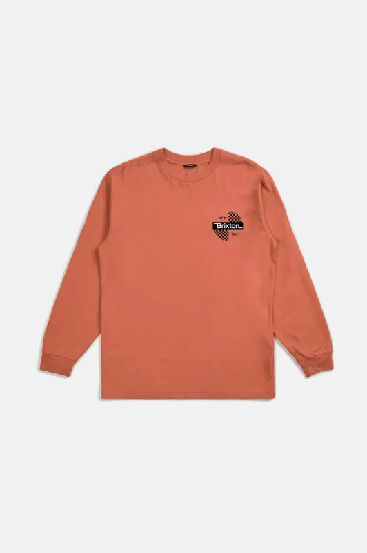 Panic L/S Standard Tee - Apricot Jam sold by Brixton