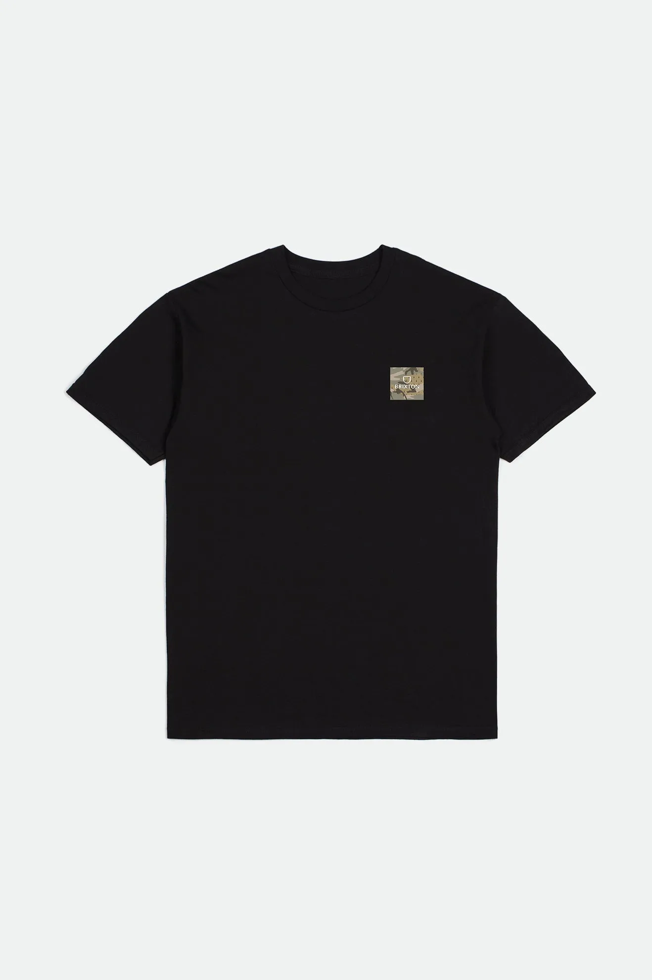 Alpha Square S/S Standard Tee - Black/Tear Drop Camo sold by Brixton