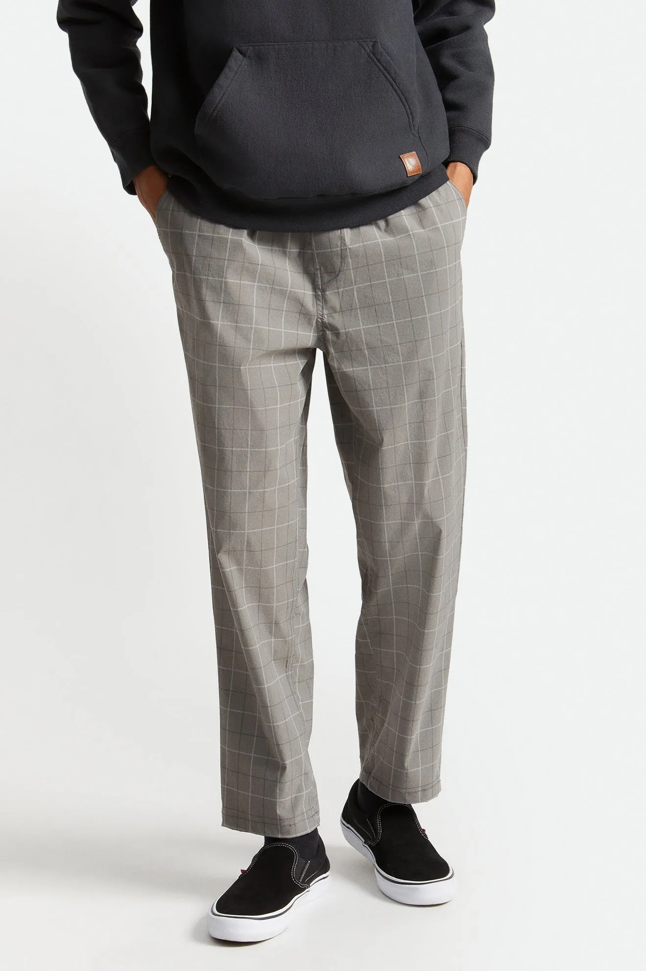 Steady Cinch Taper Utility Pant - Grey Plaid sold by Brixton