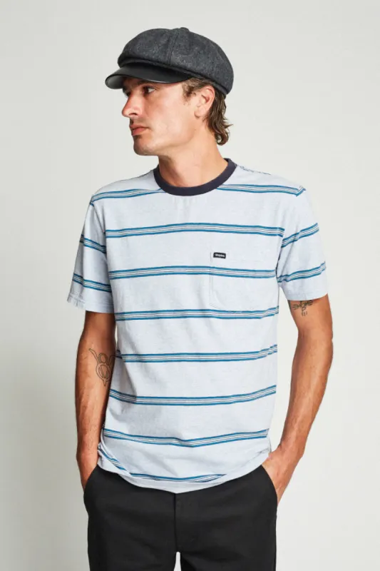 Hilt Washed S/S Pocket Tee - Heather Blue sold by Brixton