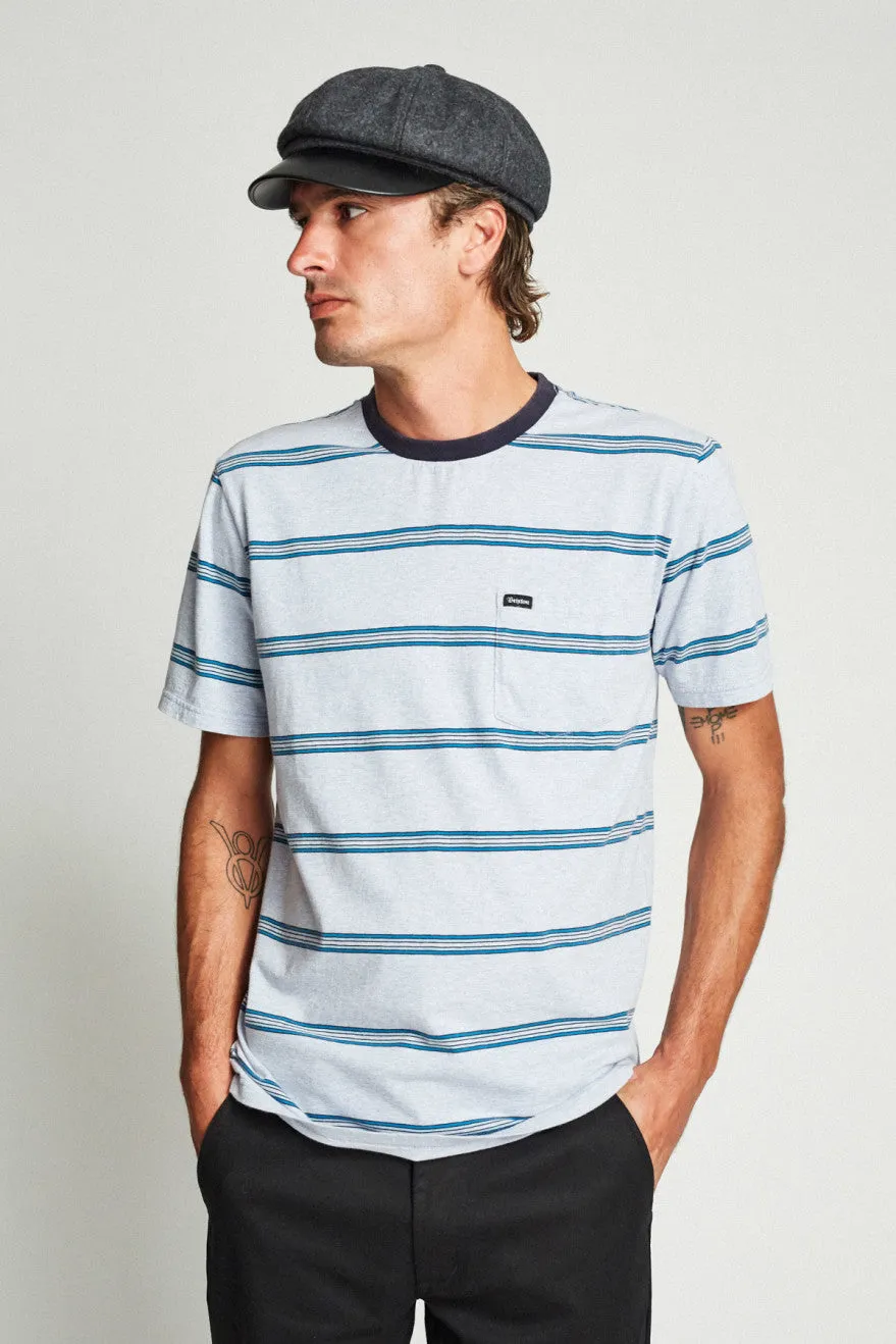 Hilt Washed S/S Pocket Tee - Heather Blue sold by Brixton