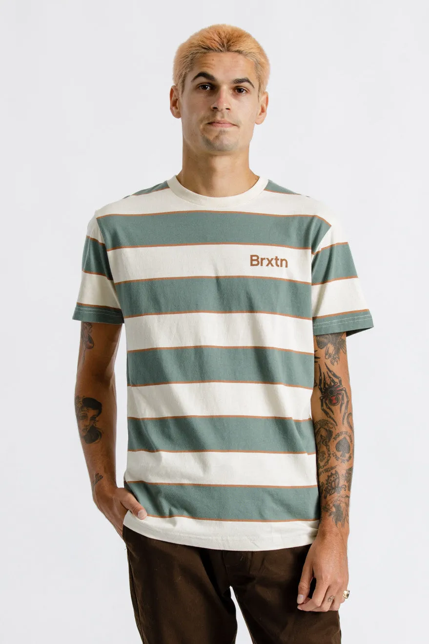 Hilt Print S/S Knit - Dove/Cypress sold by Brixton product image thumbnail 3