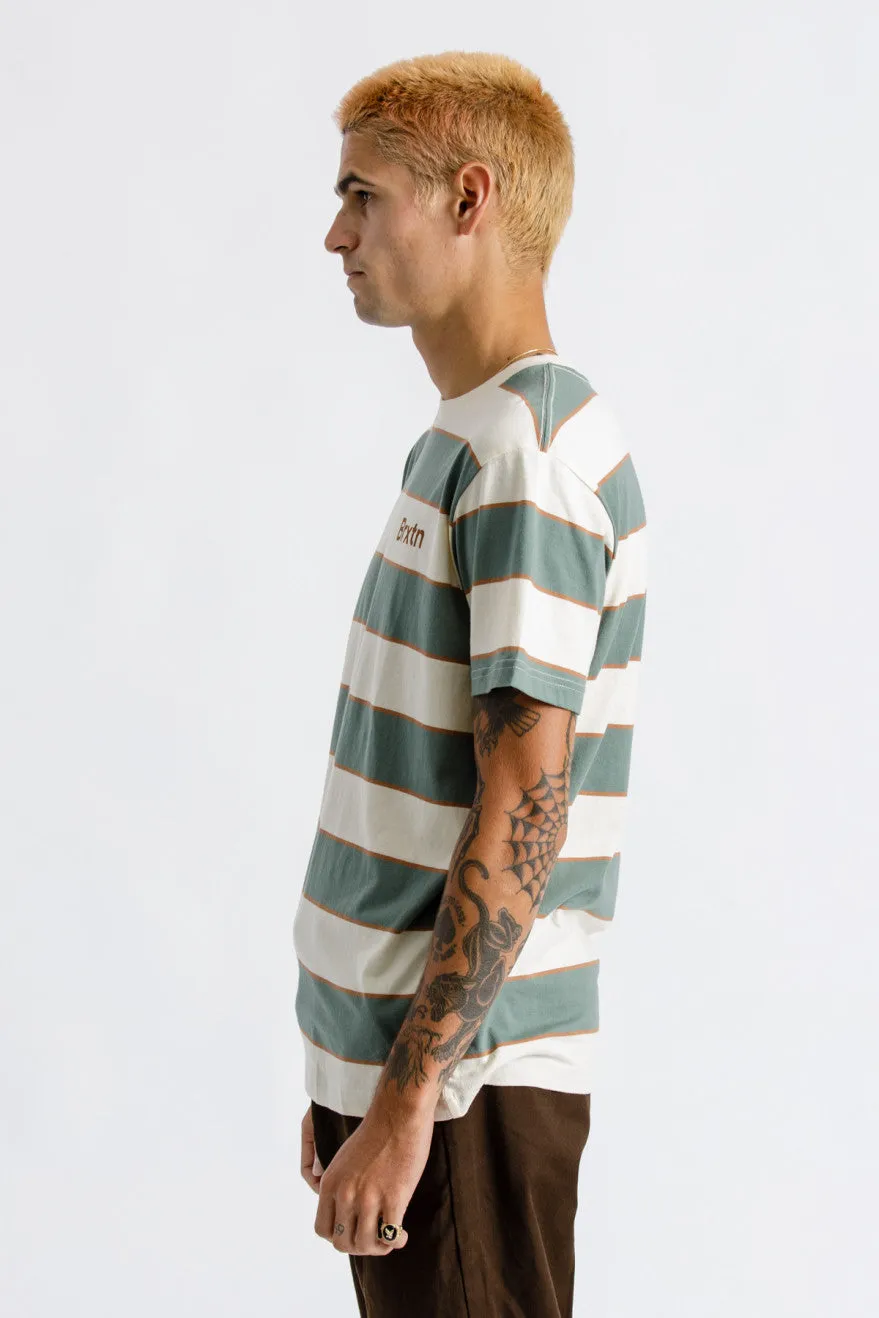 Hilt Print S/S Knit - Dove/Cypress sold by Brixton