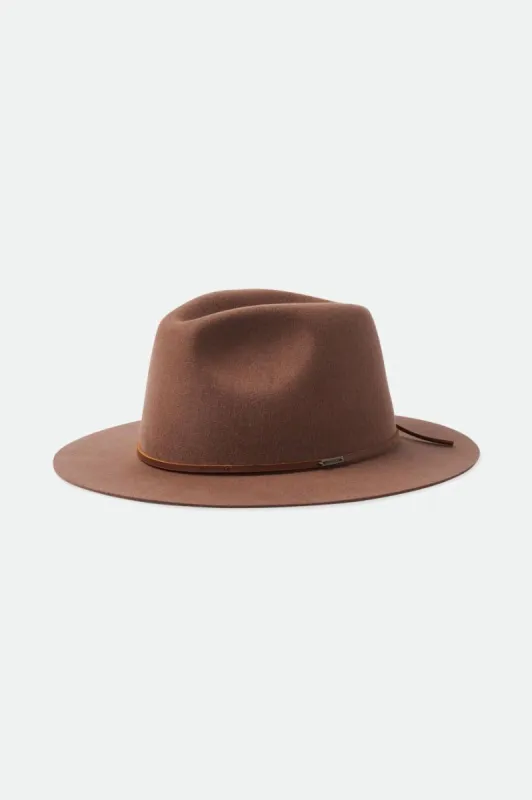 Wesley Fedora - Dark Tan sold by Brixton