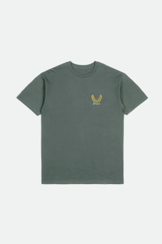 Talon S/S Standard Tee - Dark Forest/Gold sold by Brixton